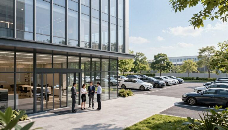 Büroimmobilie mit Stellplätzen verpachten