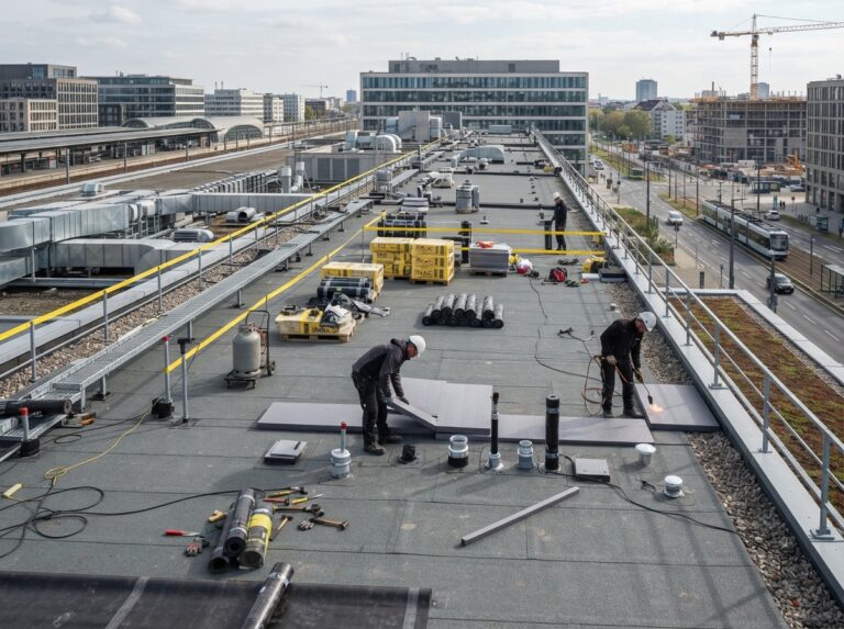 Dachflächen für Infrastrukturprojekte vorbereiten