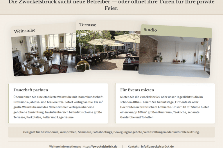 Etablierte Weinstube in stilvollem Ambiente eines Hauses von 1896. Geeignet für Gastronomie, Weinproben, Veranstaltungen oder kulturelle Nutzung.