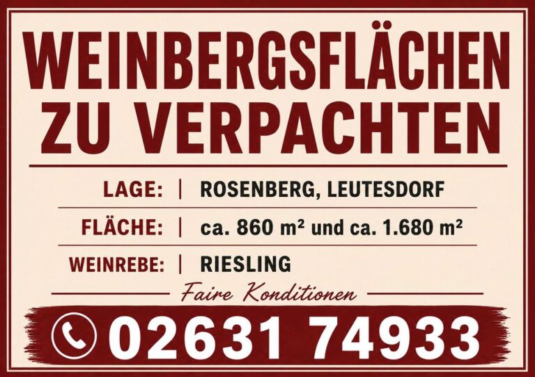 Weinbergsflächen in Leutesdorf zu verpachten