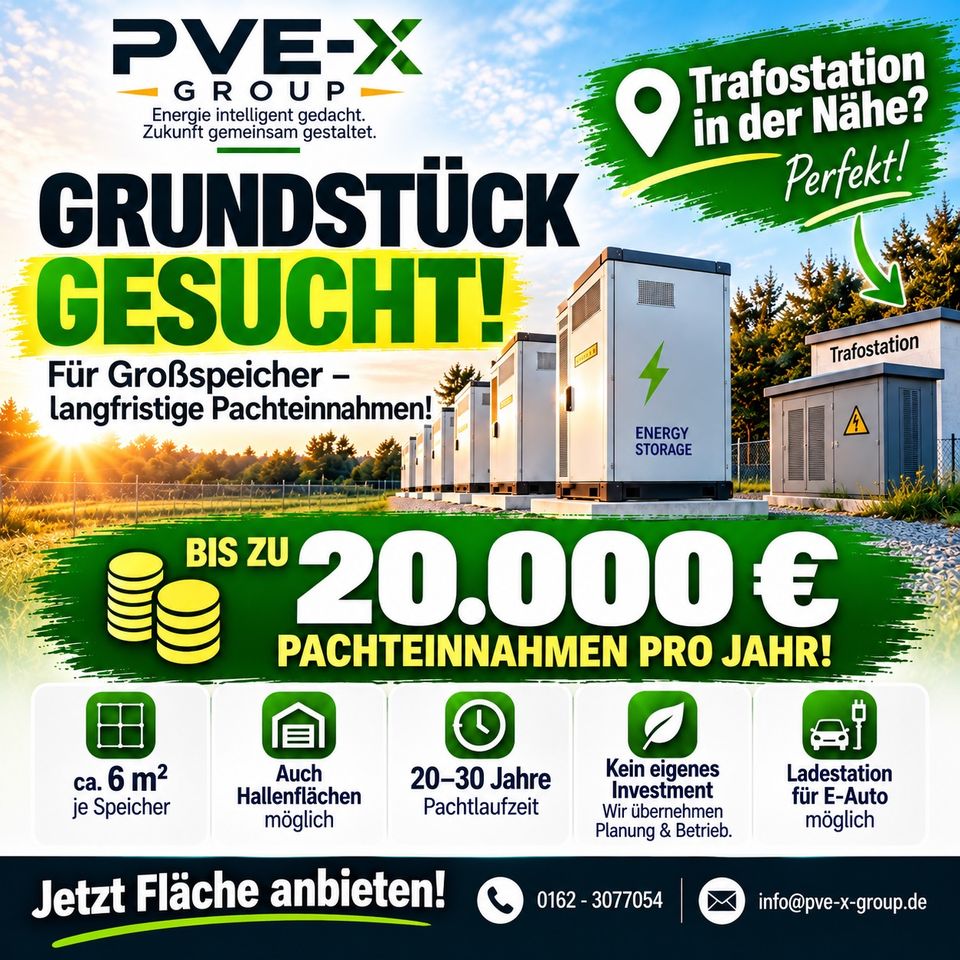 Grundstücke mit Netzanschluss und 1000€ Pacht für 6 qm Fläche!!!