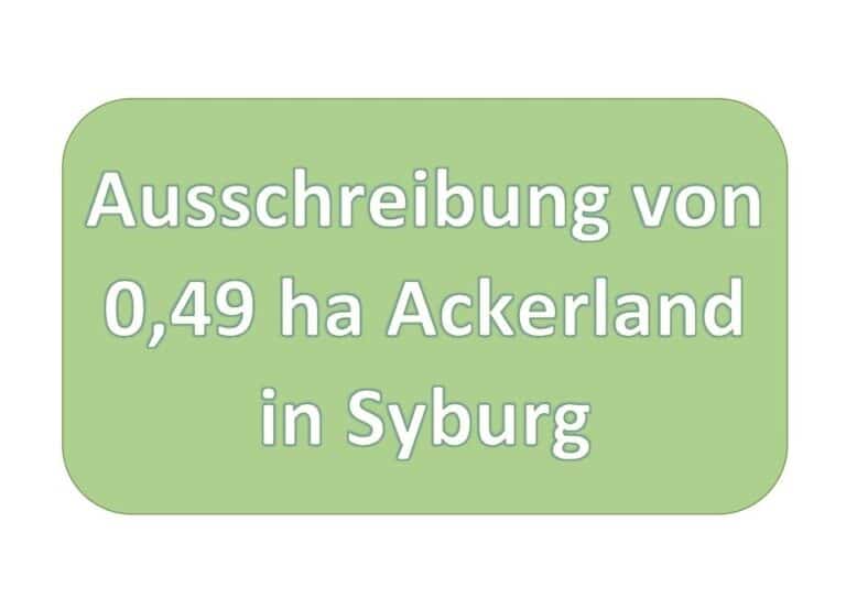 Verpachtung von ca. 0,49 ha Ackerland in Dortmund