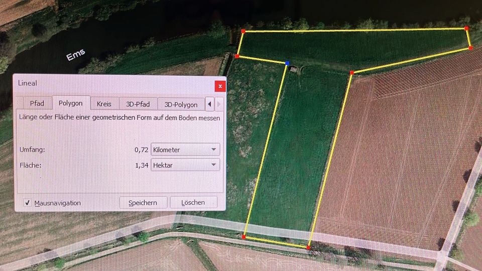 Ca. 1,34 ha Land in der Meppener Marsch an der Ems zu verpachten